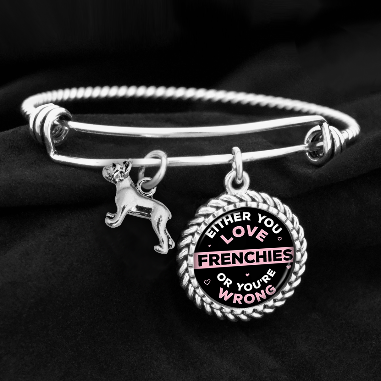 Either You Love French Bulldogs Or You're Wrong Charm Bracelet