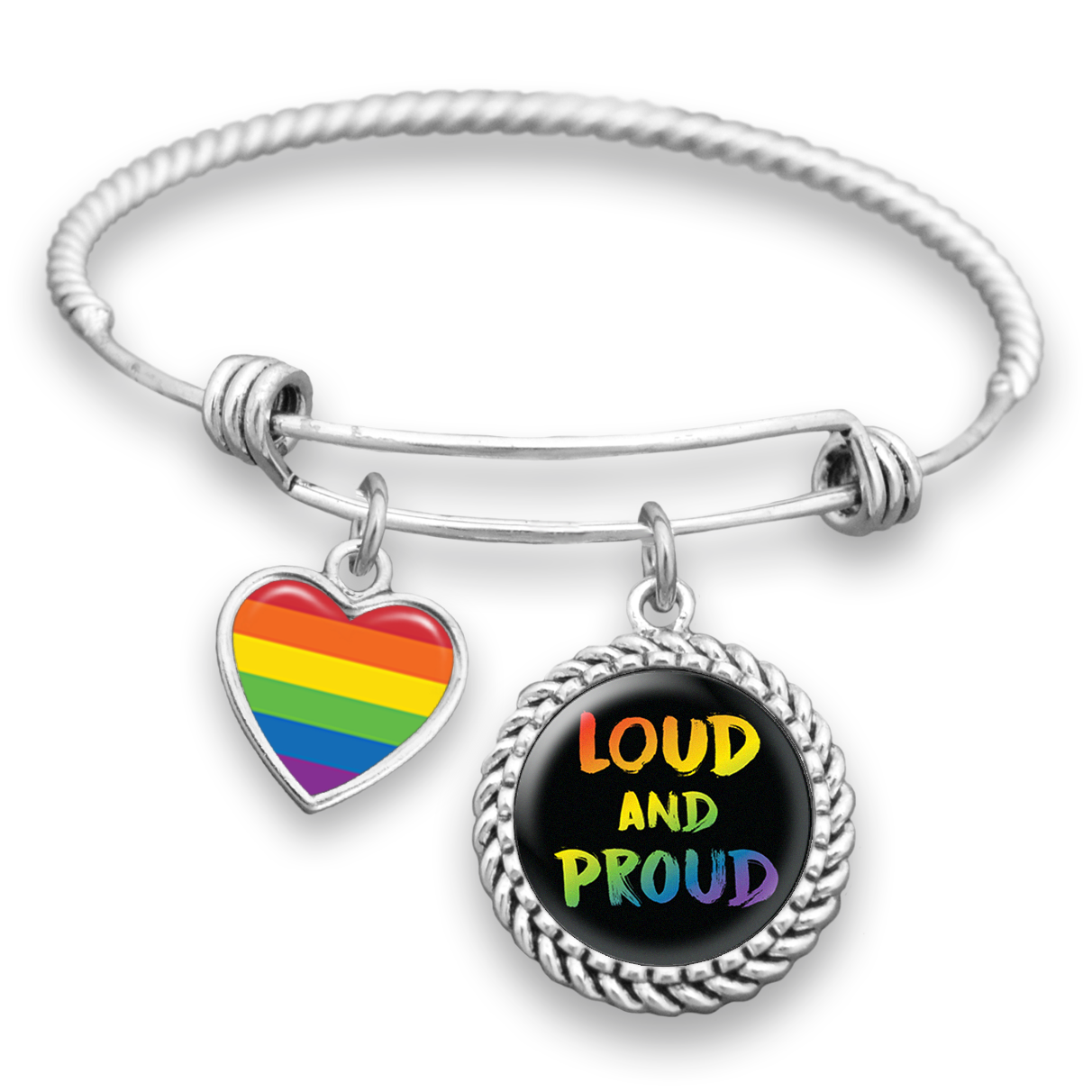 Loud and Proud Rainbow Charm Bracelet