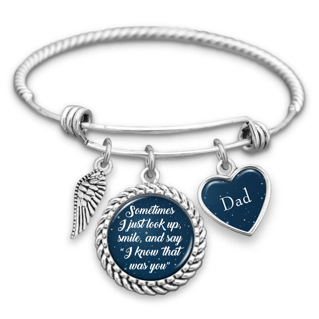 Customizable I Know That Was You Night Sky Wing Charm Bracelet