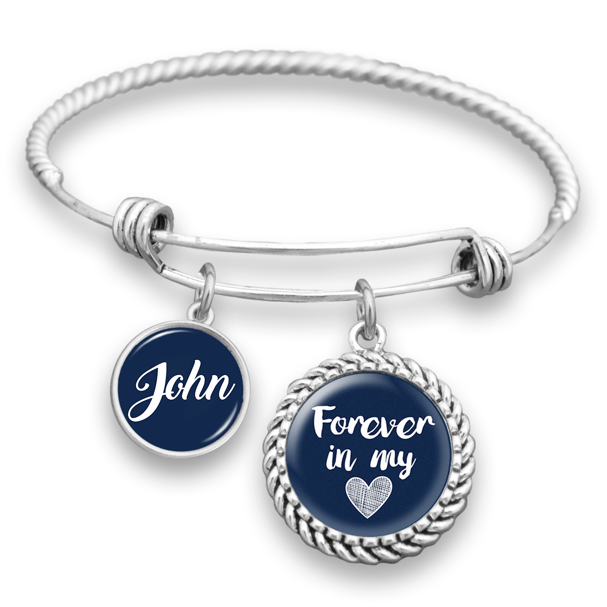 Forever In My Heart Personalized Charm Bracelet