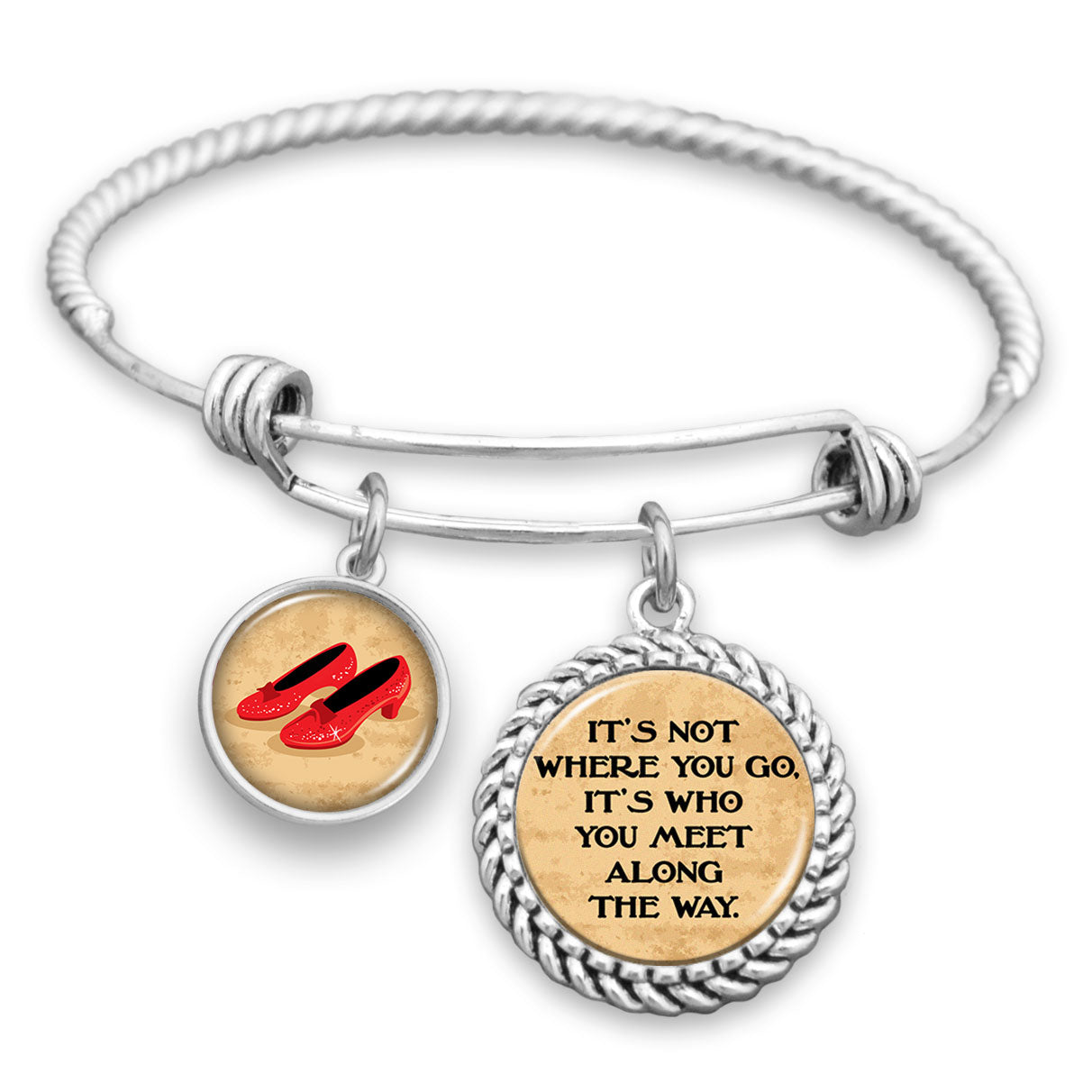 It's Not Where You Go, It's Who You Meet Along The Way Charm Bracelet