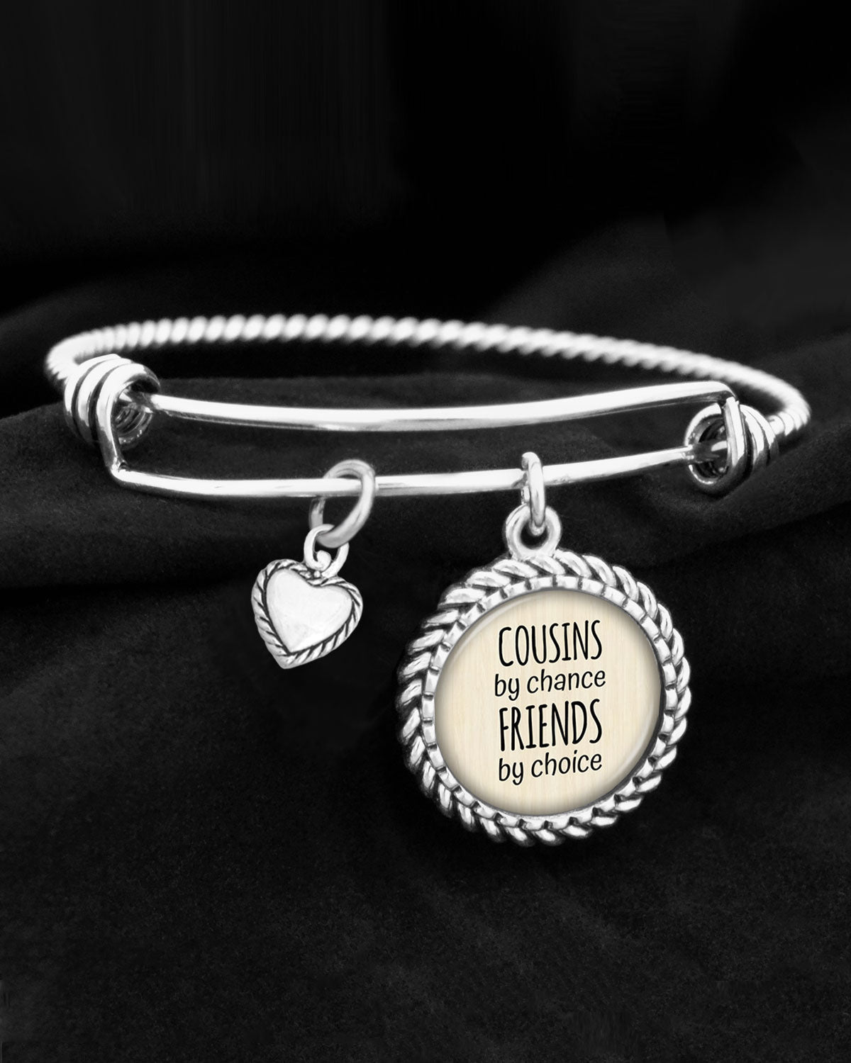 Cousins By Chance, Friends By Choice Charm Bracelet
