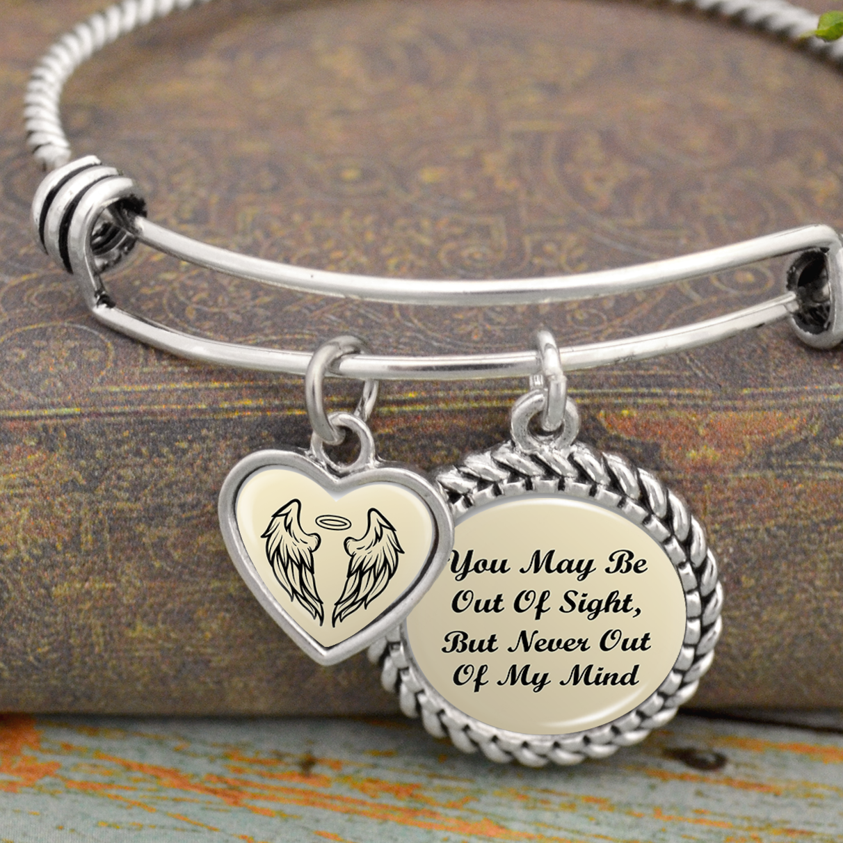 You May Be Out Of Sight, But Never Out Of My Mind Charm Bracelet