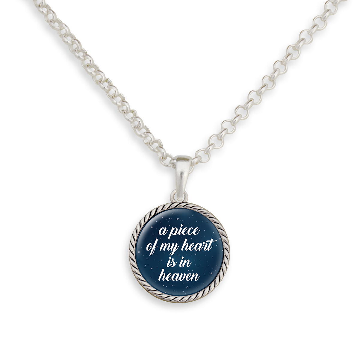 A Piece Of My Heart Is In Heaven Night Sky Necklace