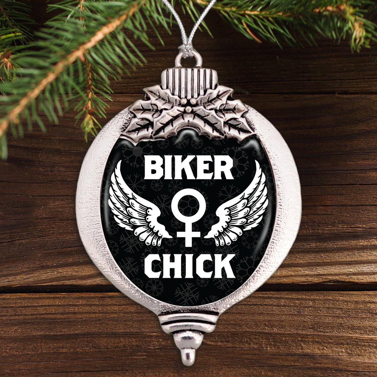 Biker Chick Bulb Ornament