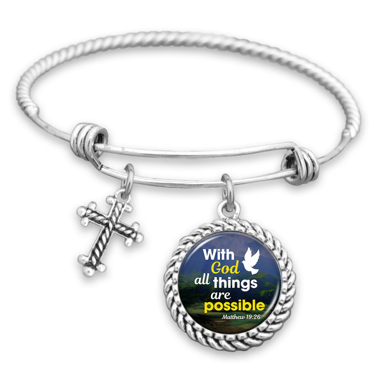 With God All Things Are Possible Charm Bracelet