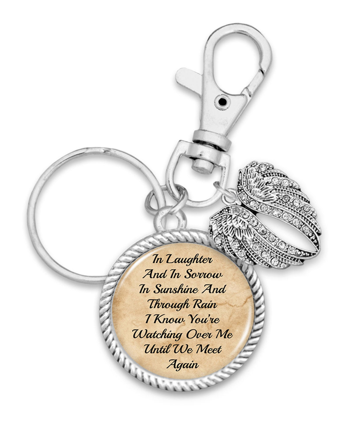 Watching Over Me Angel Wings Charm Key Chain