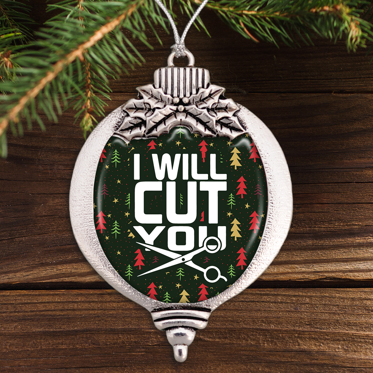 I Will Cut You - Hairstylist Bulb Ornament