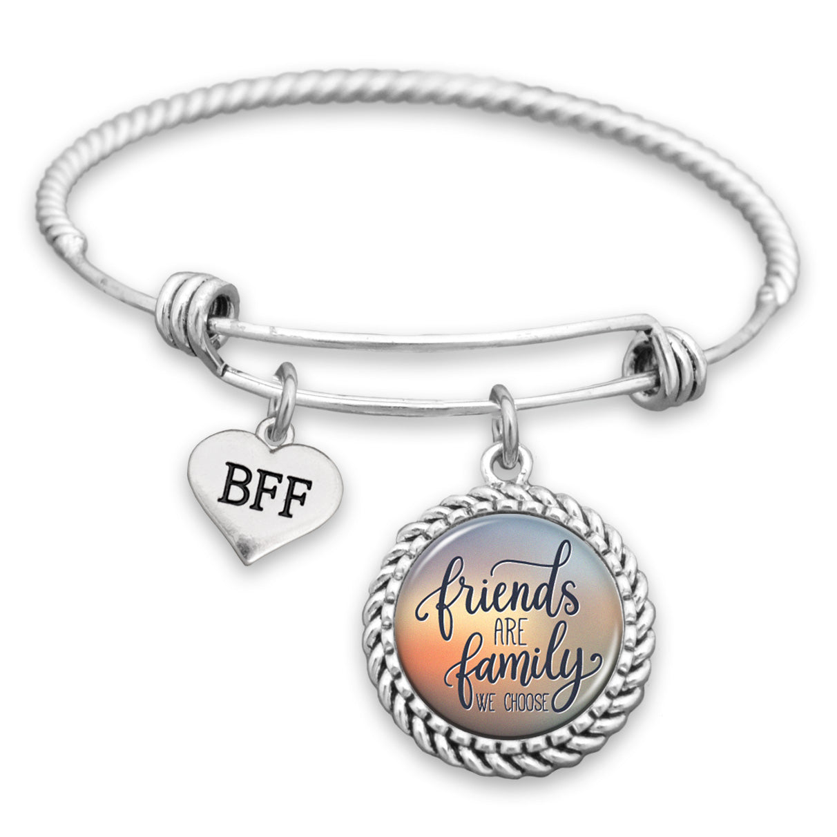 Friends Are The Family We Choose BFF Charm Bracelet