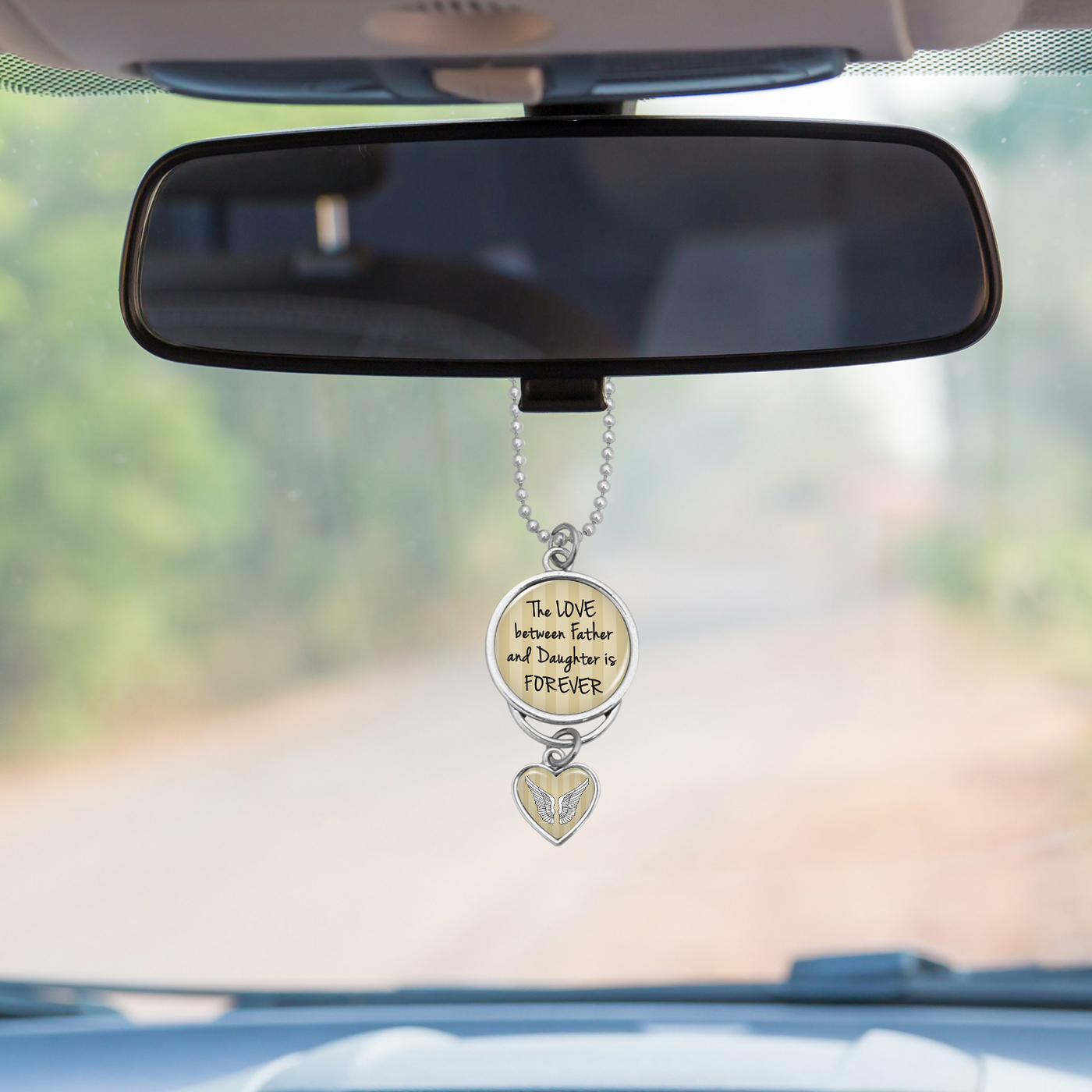 Love Between Father And Daughter Rearview Mirror Charm