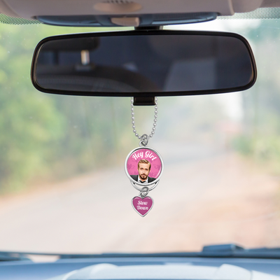 Hey Girl, Slow Down Rearview Mirror Charm