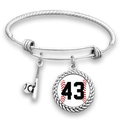 Baseball Personalized Number Charm Bracelet