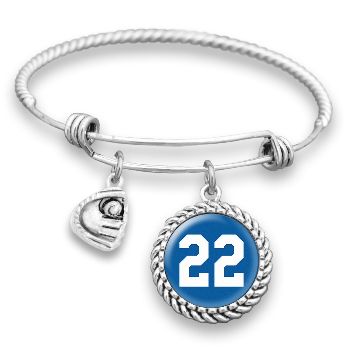 Baseball Jersey 22 Charm Bracelet