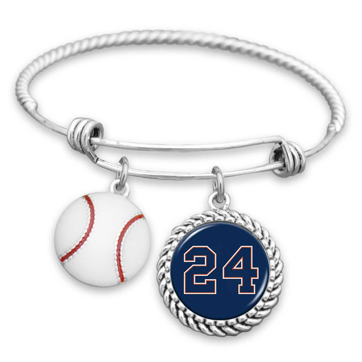 Detroit Baseball #24 Charm Bracelet