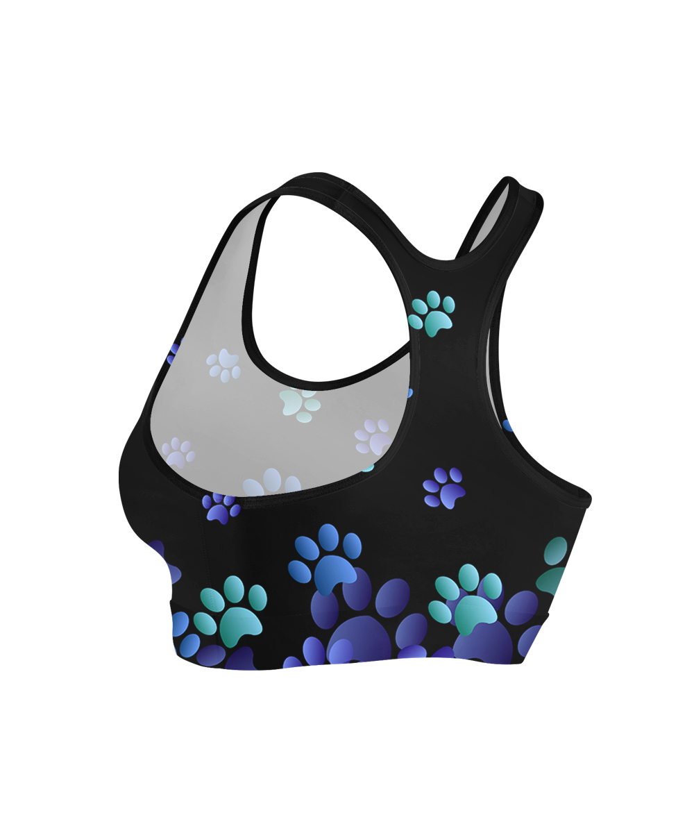 Cool Flying Blue Paws Sports Bra