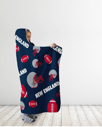 New England Football All-Over Print Hooded Blanket