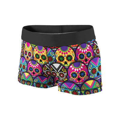 Candy Colored Sugar Skulls Fitness Shorts