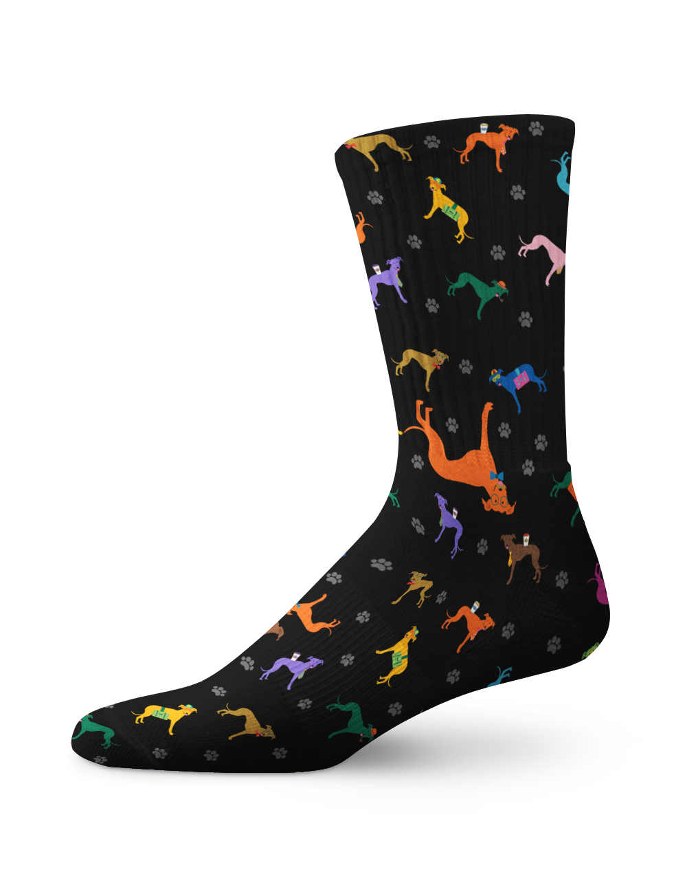 Colorful Greyhound Crew Socks