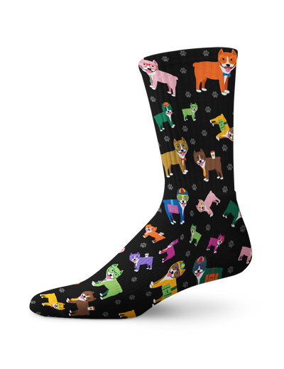 Colorful Pitbull Crew Socks