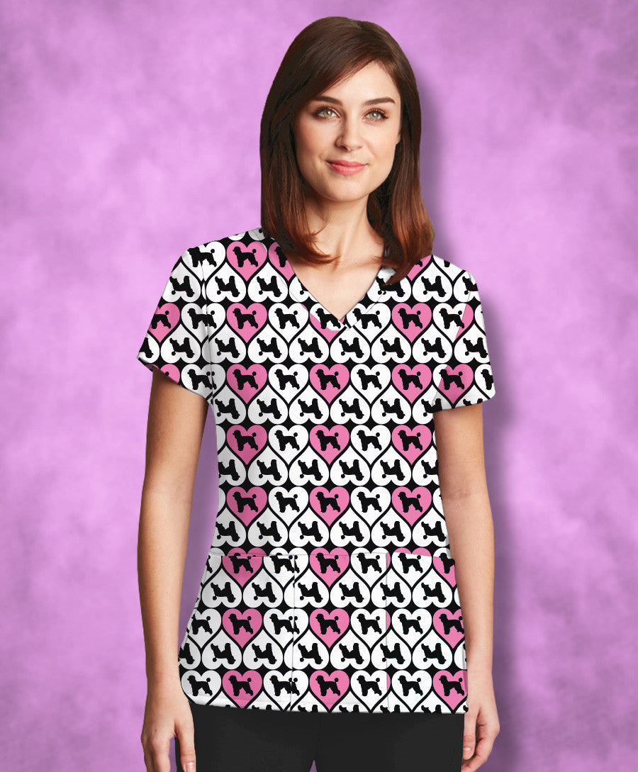 Poodle Lover Scrub Top