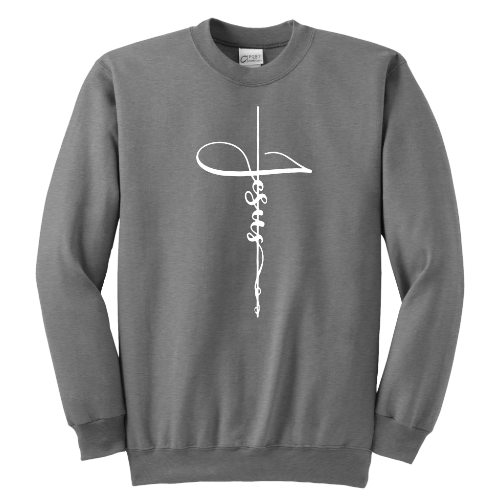 Jesus Cross Youth Crewneck Sweatshirt