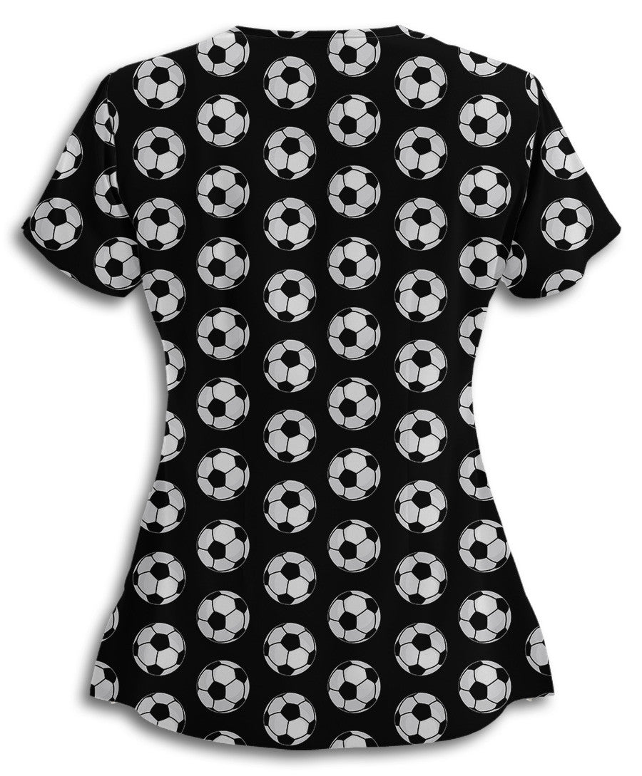 Soccer Balls All Over This Scrub Top