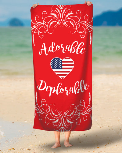 Adorable Deplorable Beach Towel