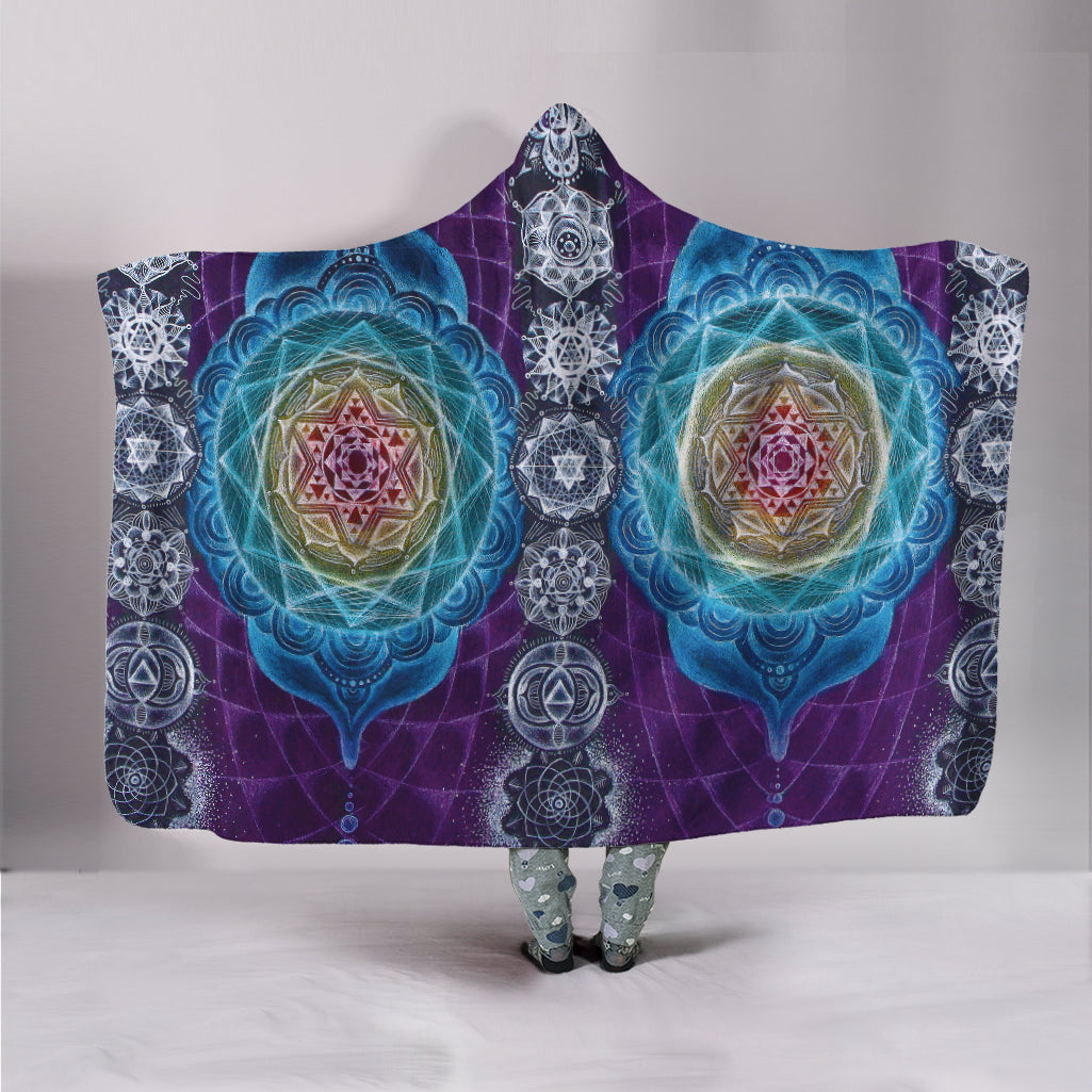 Psychedelic Chakras Hooded Blanket