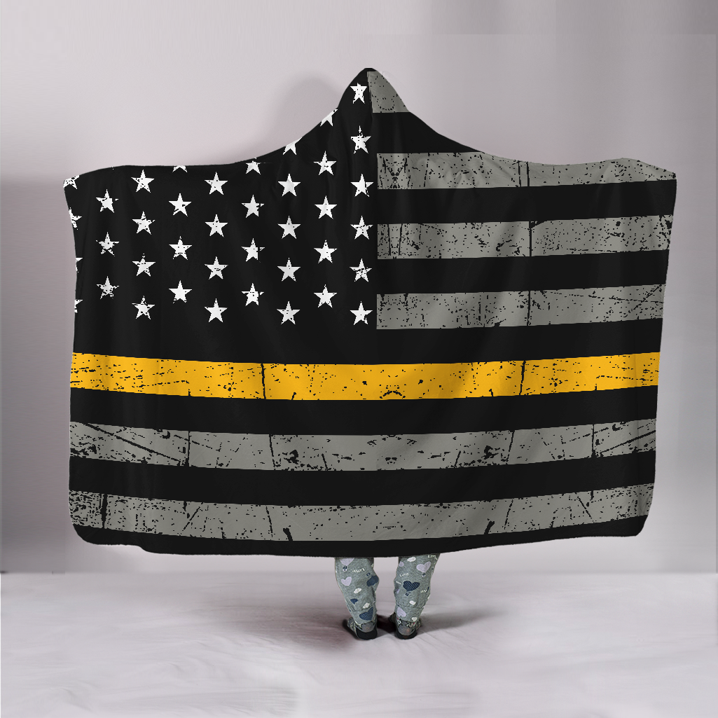 Thin Yellow Line Dispatcher Hooded Blanket