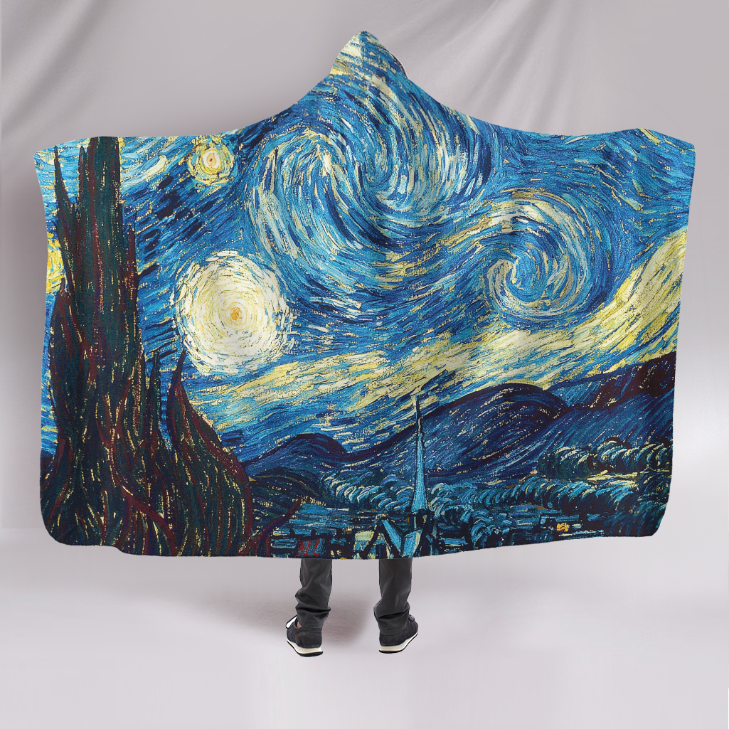 Van Goes Hard On A Starry Night Hooded Blanket