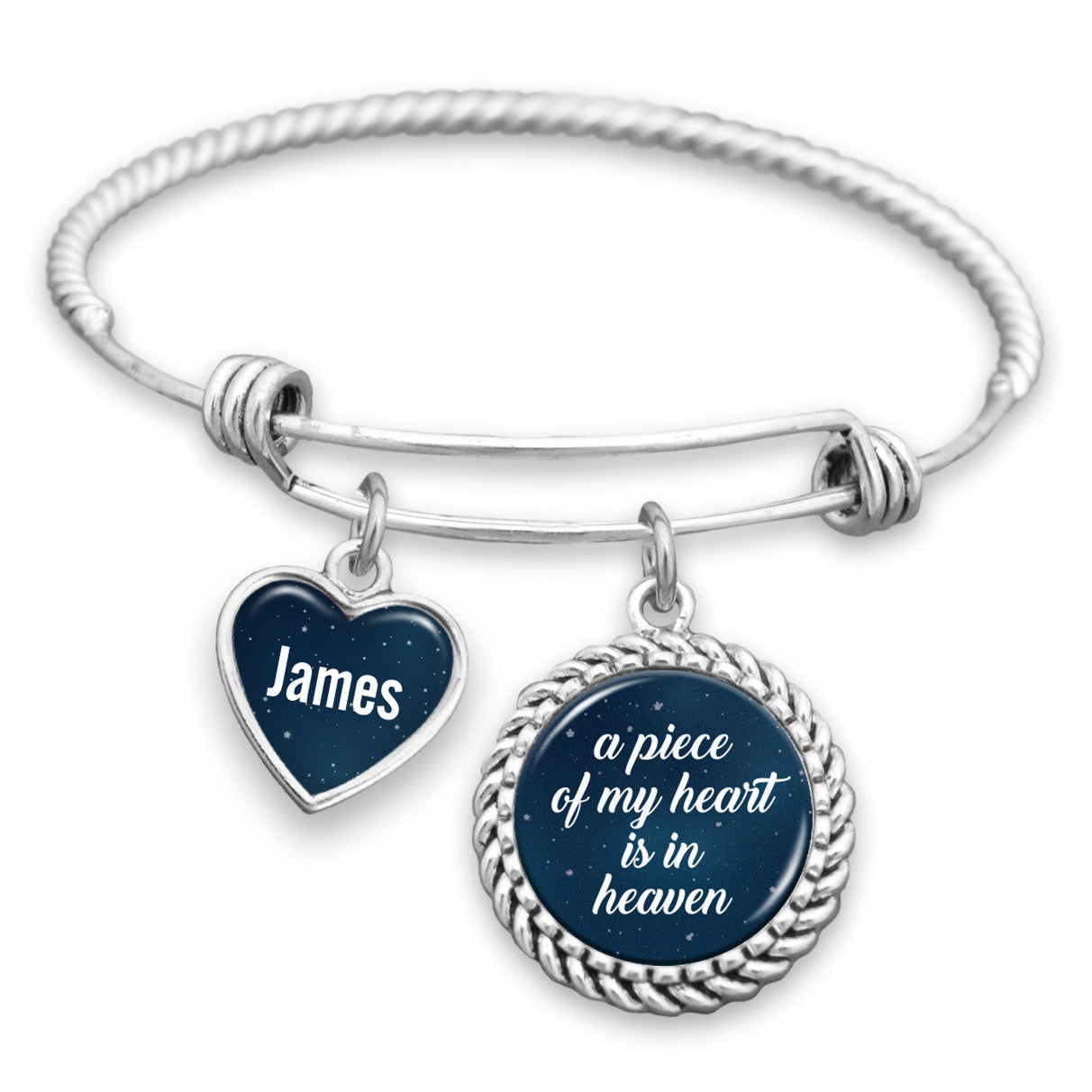 Piece of My Heart Night Sky Personalized Name Bracelet