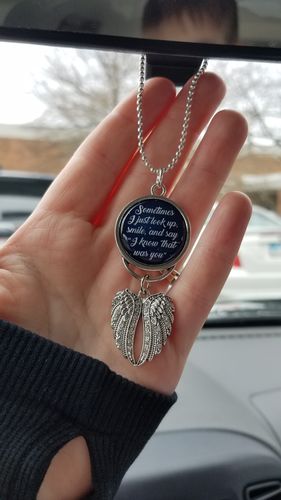 Know That Was You Night Sky Angel Wings Rearview Mirror Charm