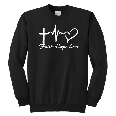 Faith, Hope, Love Youth Crewneck Sweatshirt