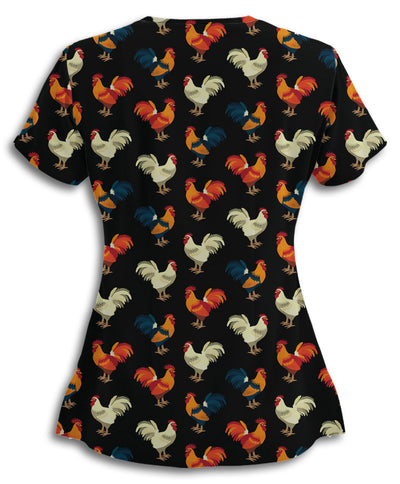 Chickens All Over This Scrub Top