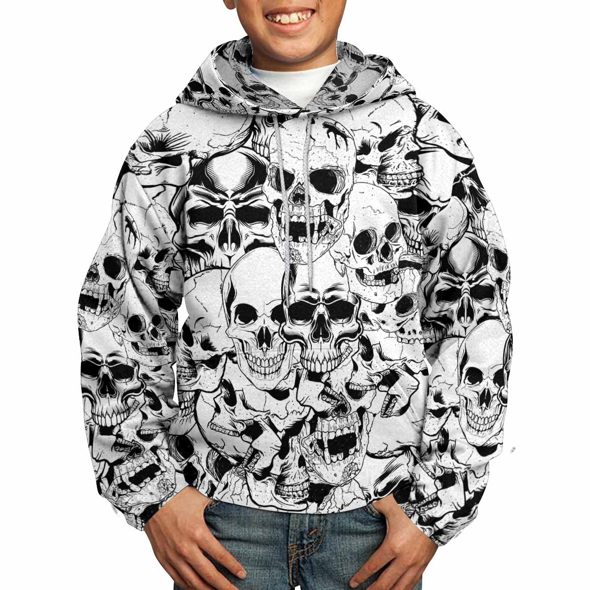 Skulls All-Over All Over Print Kids Hoodie