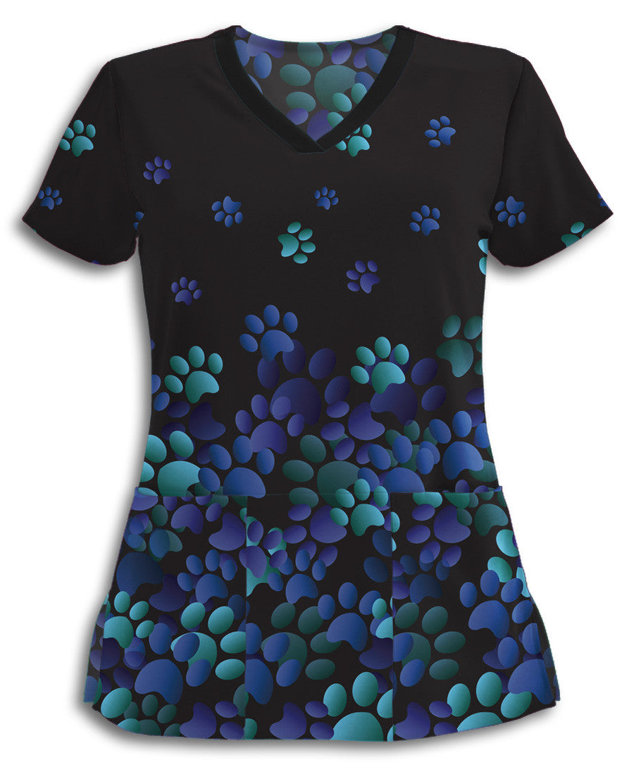 Cool Flying Paws Scrub Top