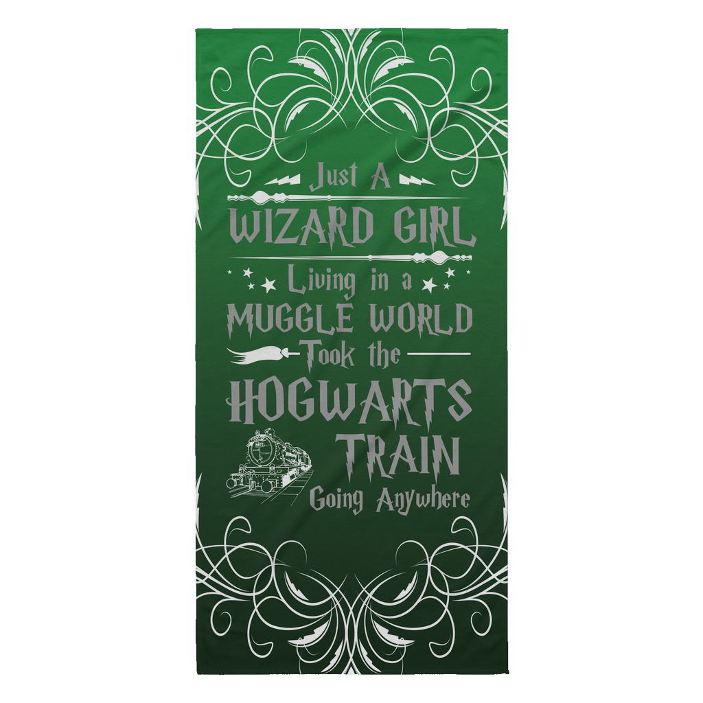 Just a Wizard Girl Living in a Muggle World Beach Towel