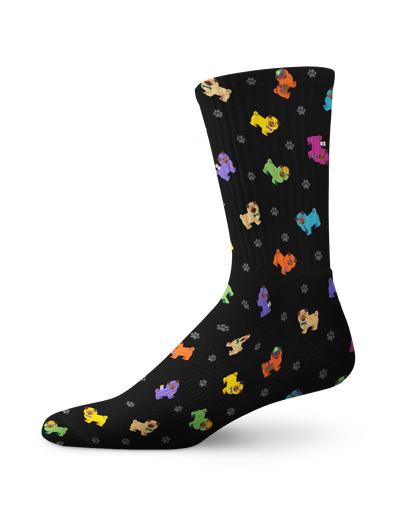 Colorful Pug Crew Socks