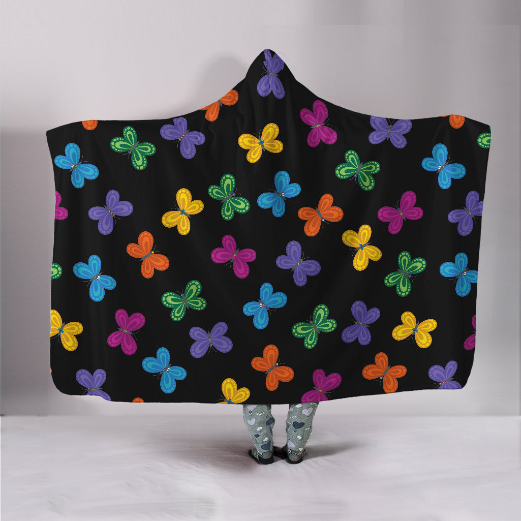 Colorful Butterfly Hooded Blanket