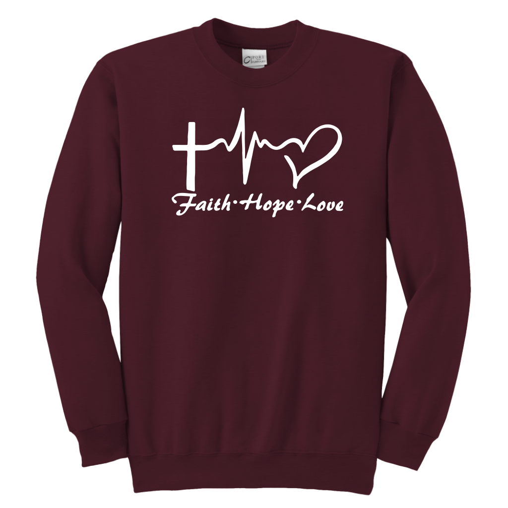 Faith, Hope, Love Youth Crewneck Sweatshirt