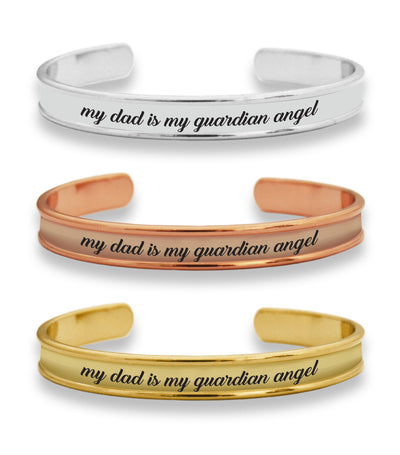 My Dad Is My Guardian Angel Cuff Bracelet