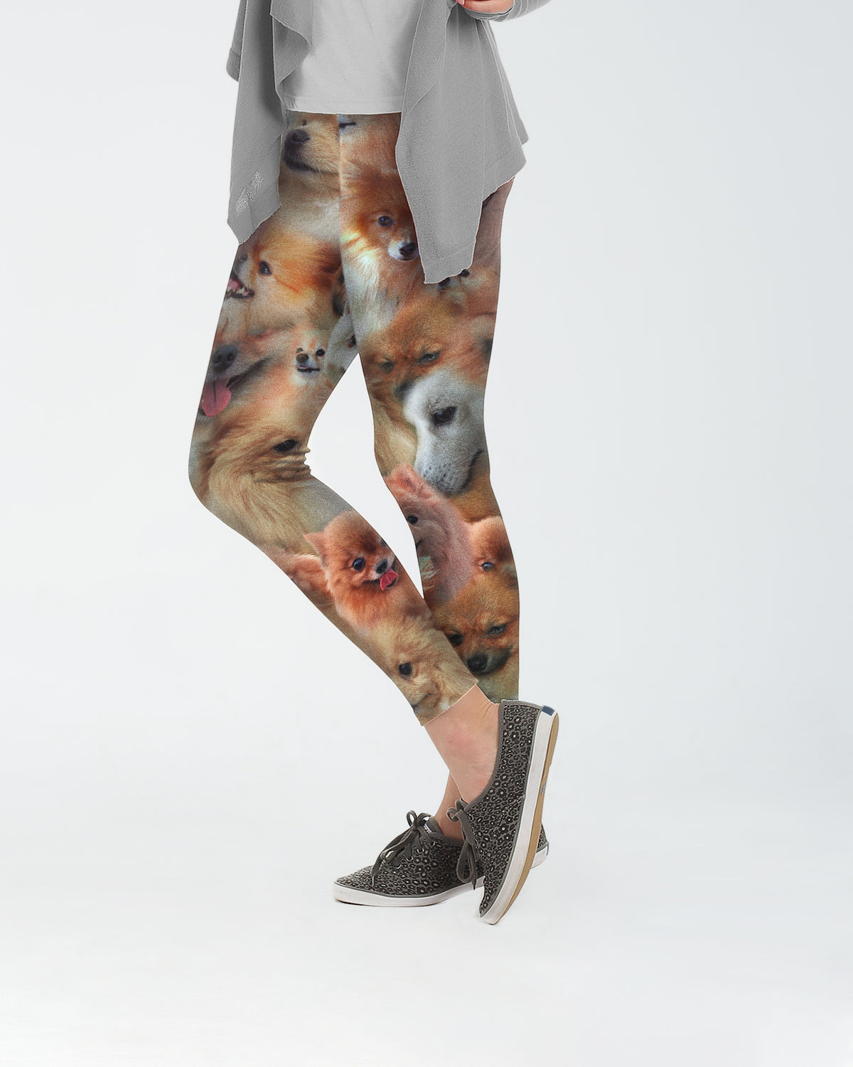 Pomeranian Dog Pattern Print Women Leggings