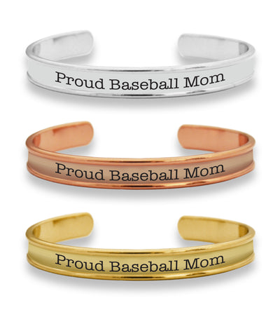 Proud Baseball Mom Cuff Bracelet