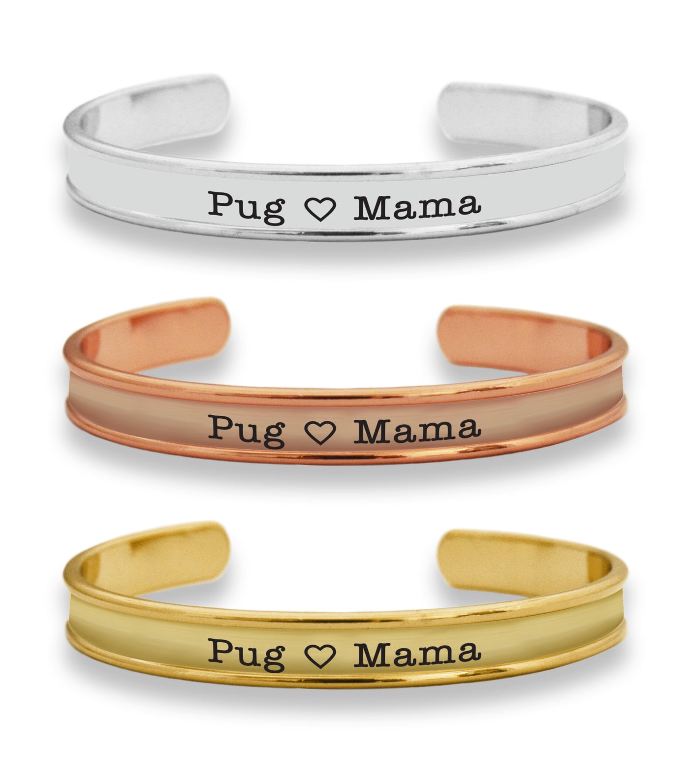 Pug Mama Cuff Bracelet
