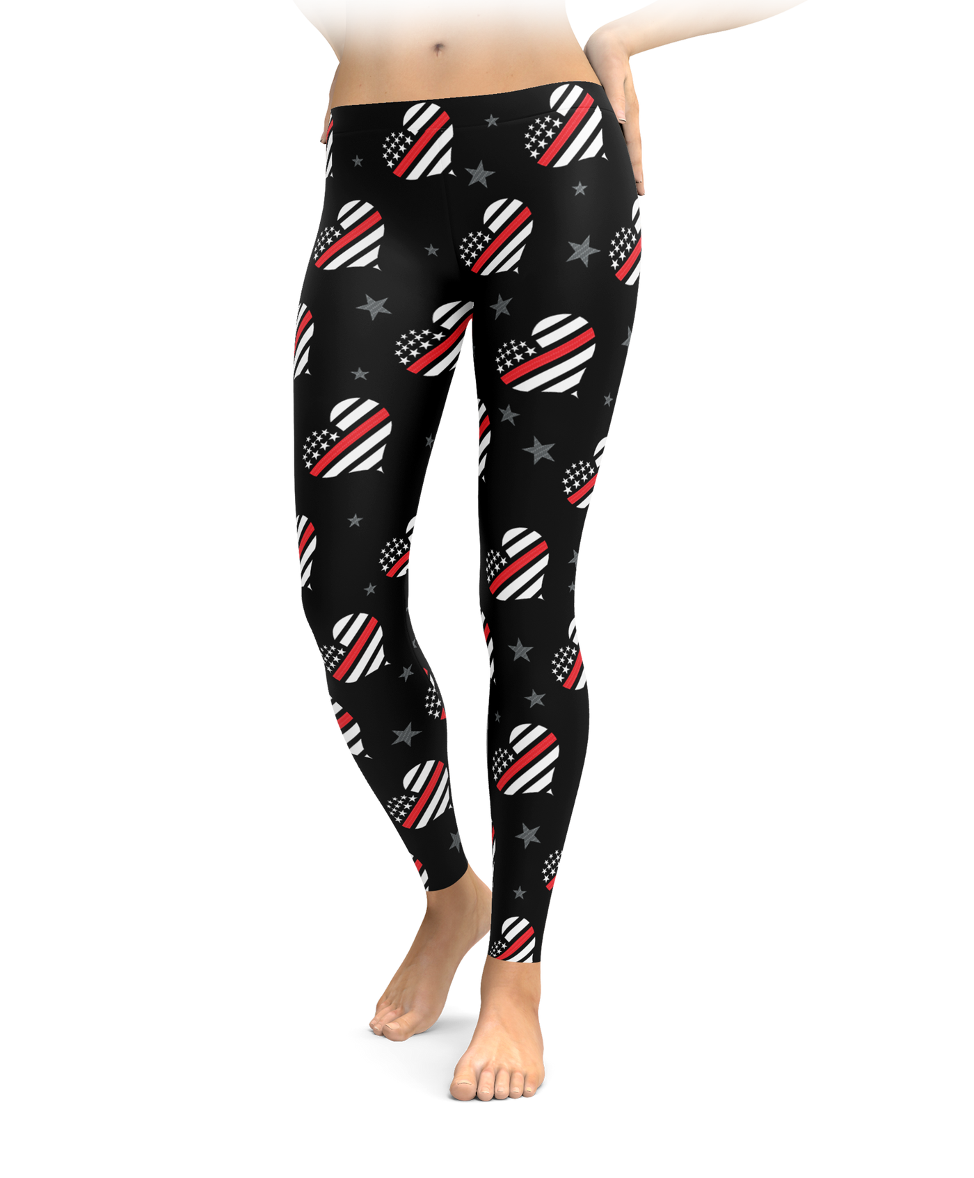Thin Red Line Hearts Leggings