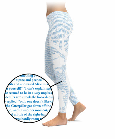 Alice And The Cat Blue & White Story Leggings