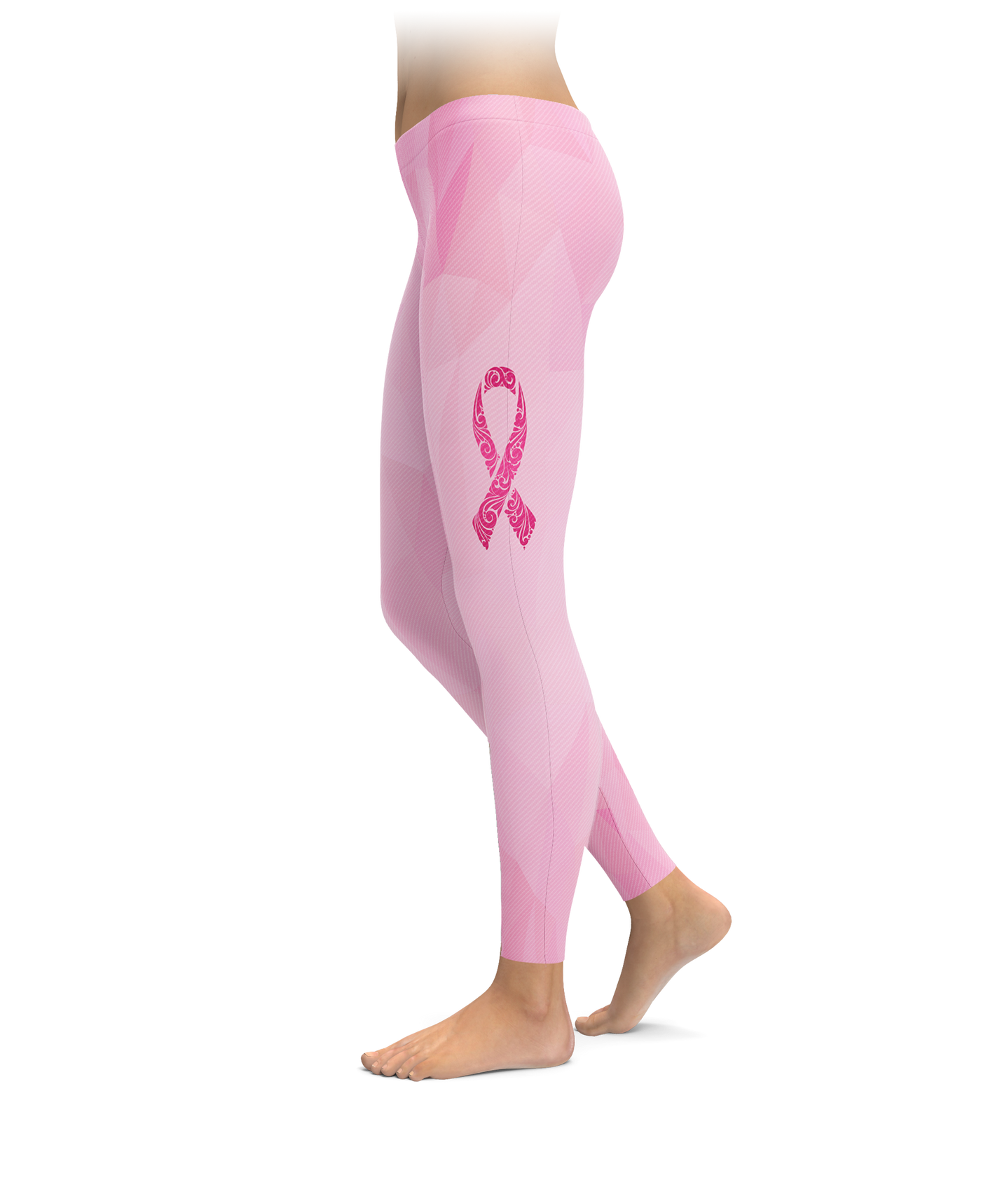 Ornate Ribbon Breast Cancer Leggings