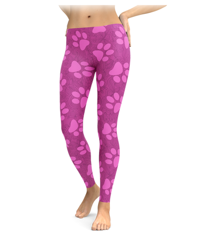 Pink Lace & Paws Leggings