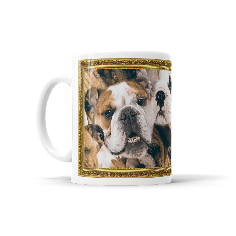 Lots Of Bulldogs On A Coffee Mug