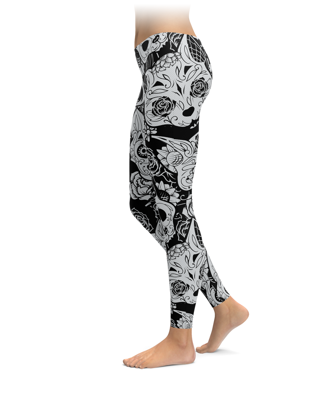 Day Of The Dead Cat Leggings Brave New Look